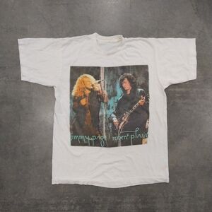 Jimmy Page Robert Plant 1995 VTG Shirt L Measurements USA Single Stitch